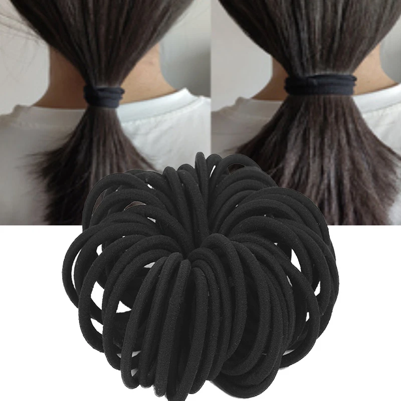 50Pcs Women Girls Hair Band Ties Rope Ring Elastic Hairband Ponytail Holder PB