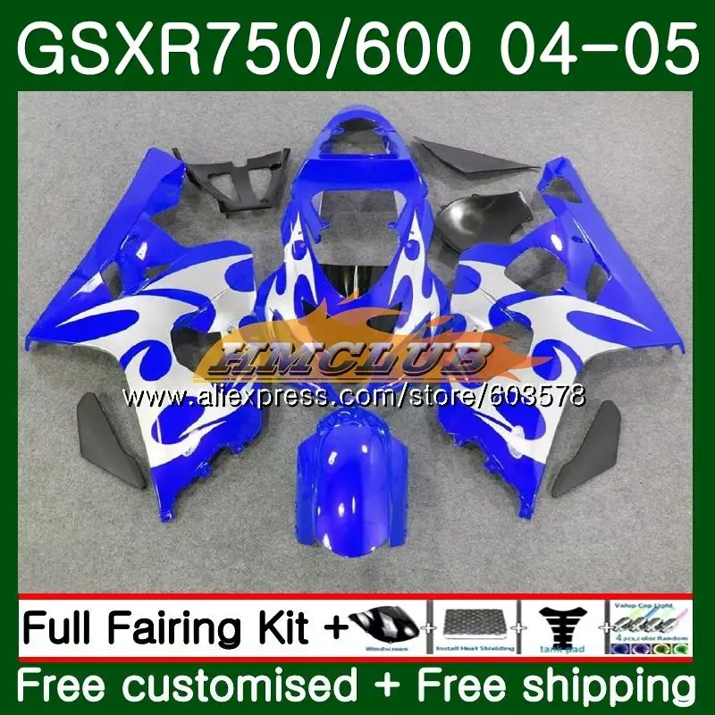 Средства ухода за кожей для SUZUKI GSXR 750 K4 GSXR 600 GSX-R600 04 05 серебристо-синий 5CL. 59 GSXR-600 GSX R750 GSXR600 04 GSXR750 2004 2005 обтекатель - Цвет: No. 1