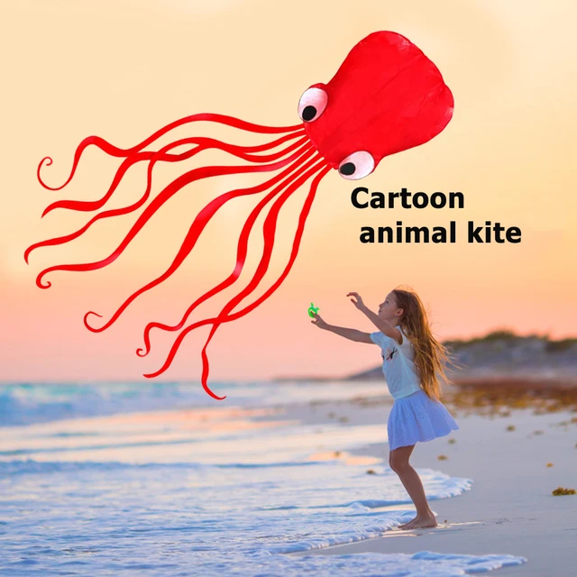 3D Soft Octopus Kite Cartoon Animal Outdoor Windsock Soft Kite Outdoor Easy To Fly Children Toys for Christmas New Year Gift 2