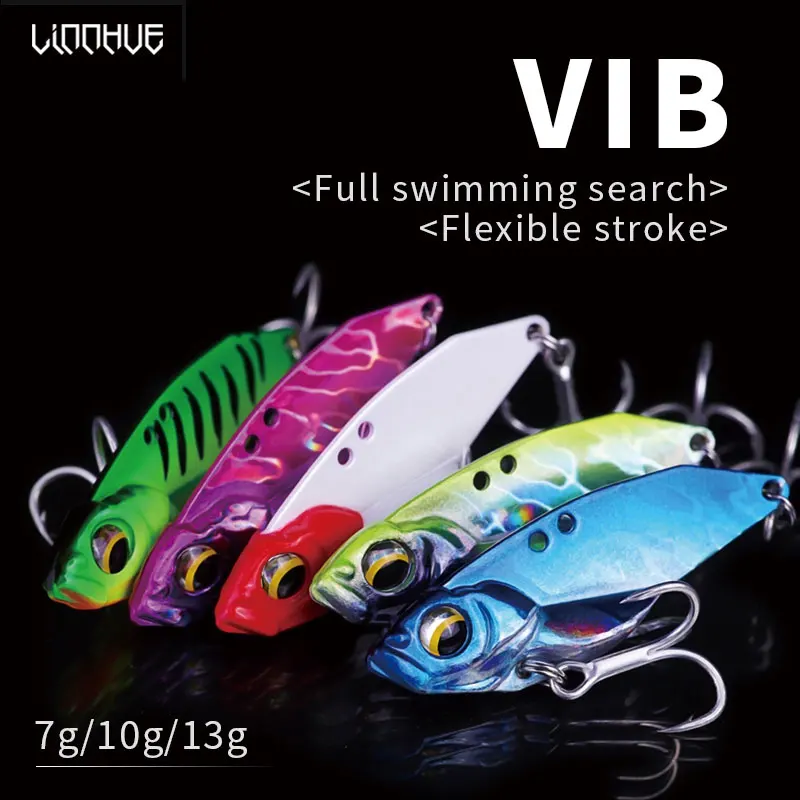 LINNHUE Fishing Lure Metal VIB Lure Laser 7g 10g 13g 40mm 45mm 50mm VIB  Blade Lure Spoon Spinner Sinking Baits Artificial Vibe