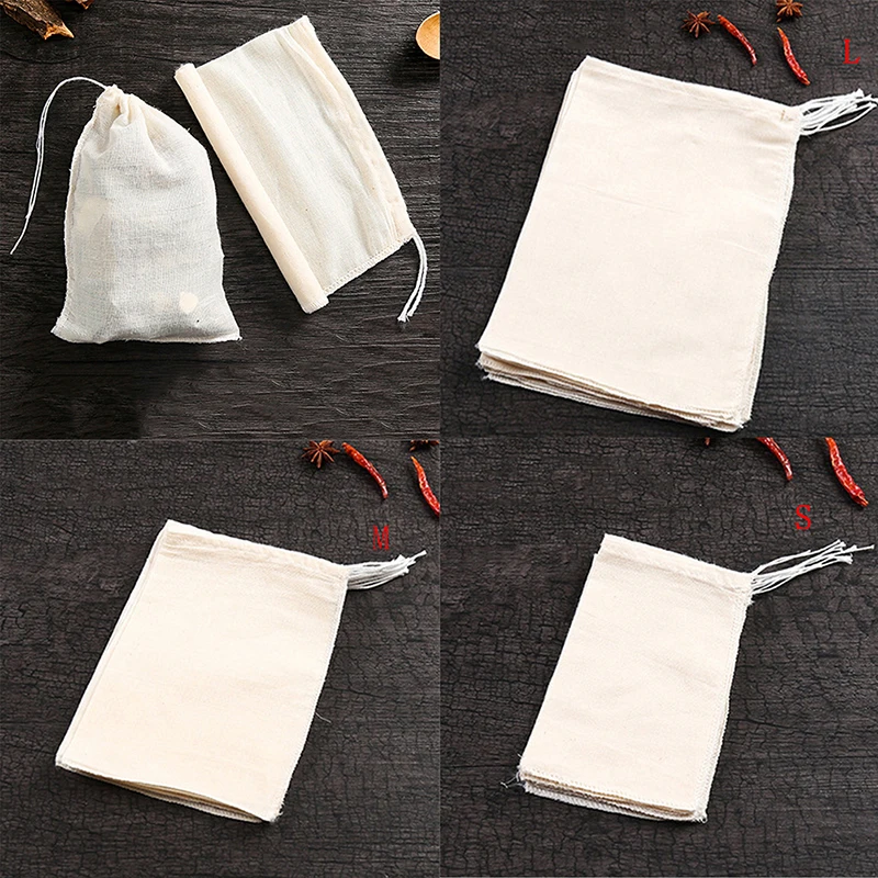 10Pcs/Lot Teabags Empty Scented Tea Bags With String Heal Seal Filter Paper For Herb Loose Tea 3 Size Household Merchandise