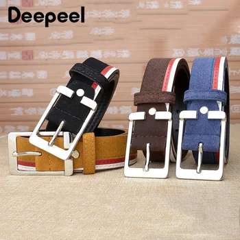 

Deepeel 1pc 3.3*110cm Casual PU Striped Unisex Belt European American Fashion Men's Belt DIY Young Student Clothing Decoration