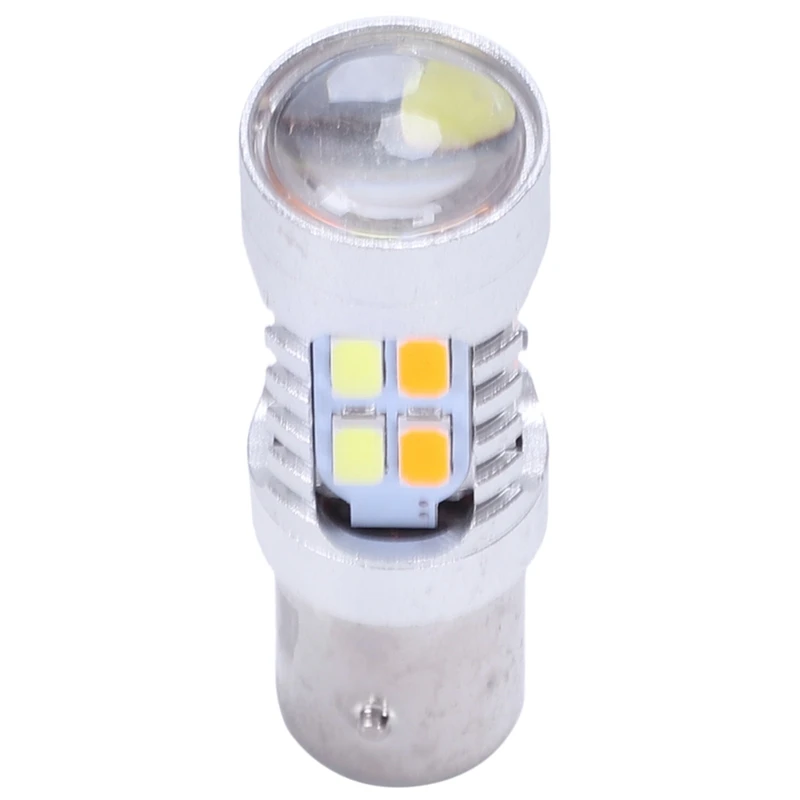 Безошибочный Белый/янтарный 1157 Led Drl переключающий сигнал поворота парковочный Светильник лампы