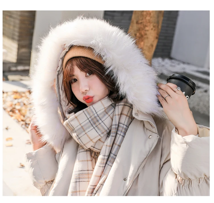 Mid-length Winter New Style down Coat Waist Hugging INS over-the-Knee down Feather Cotton-padded Jacket Coat Fashion