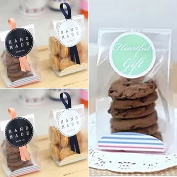 

Food Grade Dessert Package Storage 100PCS/Bag Party Pastry Festival Covers Cake Cookie Box Portable Scrub Translucent Xmas