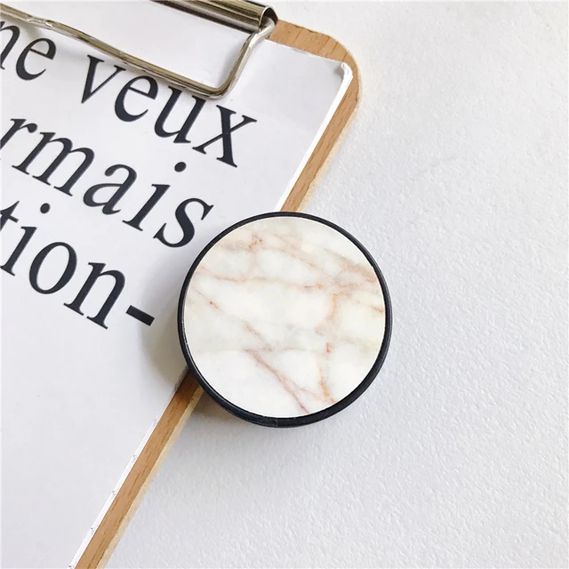 Glossy Popular Marble Expanding Phone Stand Grip Finger Rring Support Anti-Fall Round Foldable Mobile Phone Holder for iPhone 11 C9