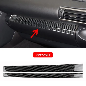 

2pcs Carbon Fiber Car Interior Co-pilot Storage Box Trim Strip Stickers For Lexus IS250 IS350 2013-2018 2019 LHD Car Styling