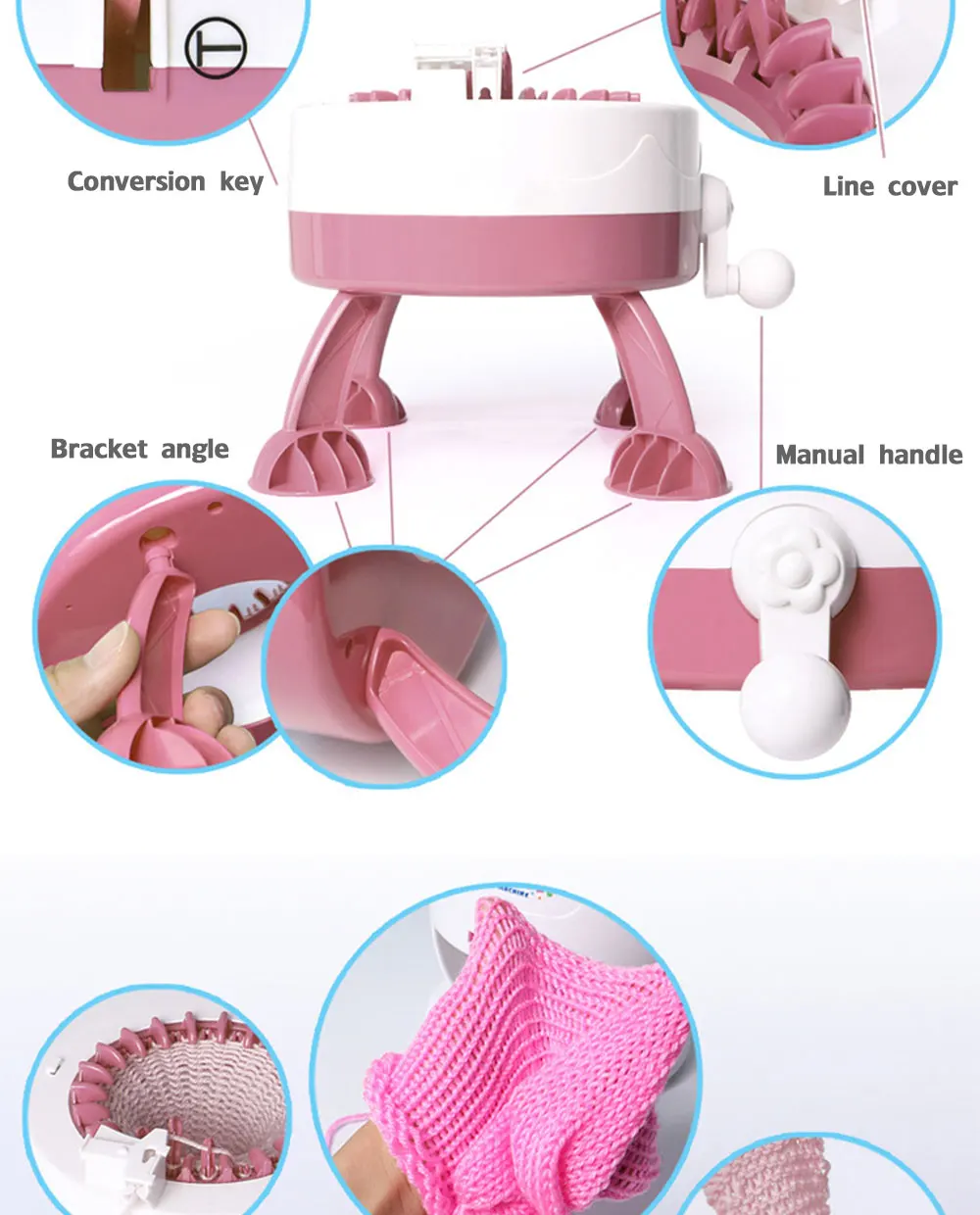 Rabbit-shaped handmade cylinder woven machine DIY creative collar sweater handmade creation wool knitting machine children's toy