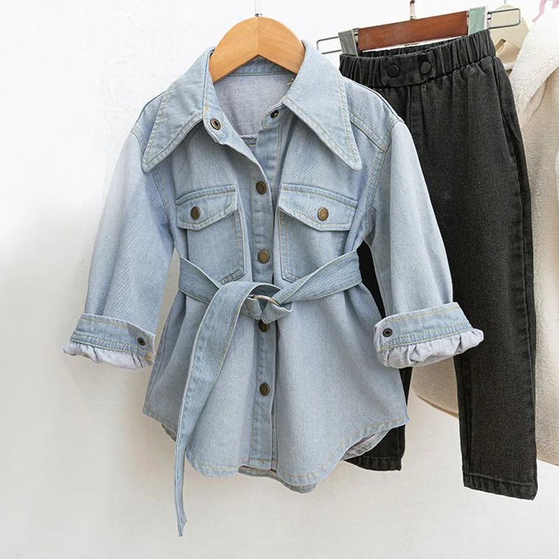 Toddler Kids Girls Denim Jean Fall Jacket Button ChildrenCoat Outwear