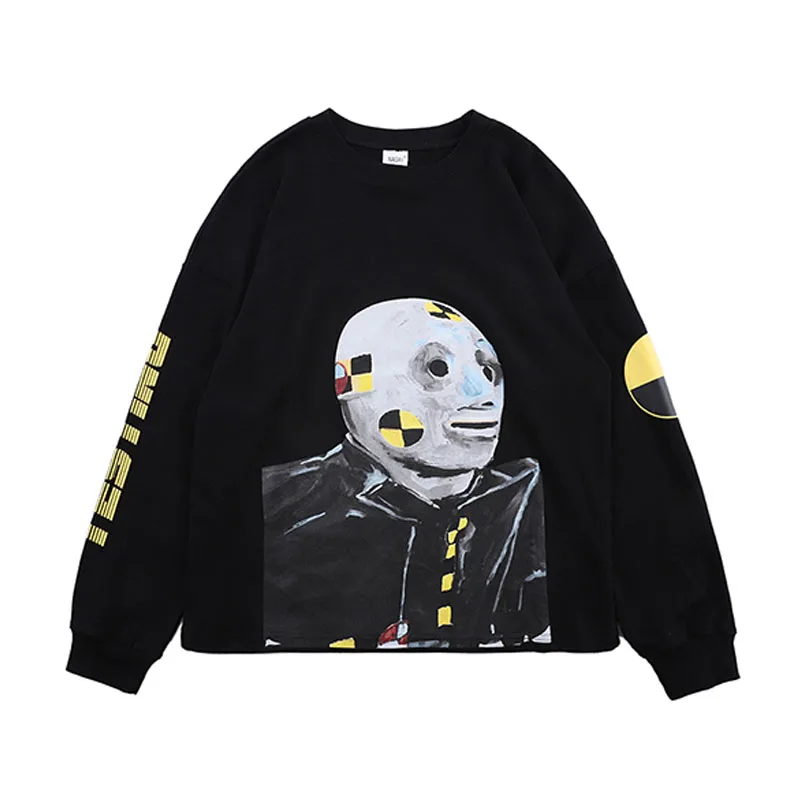 Лучшее качество ASAP ROCKY TESTING футболка для мужчин и женщин свободная повседневная Япония принт в виде робота с длинным рукавом тестирование футболки уличная одежда