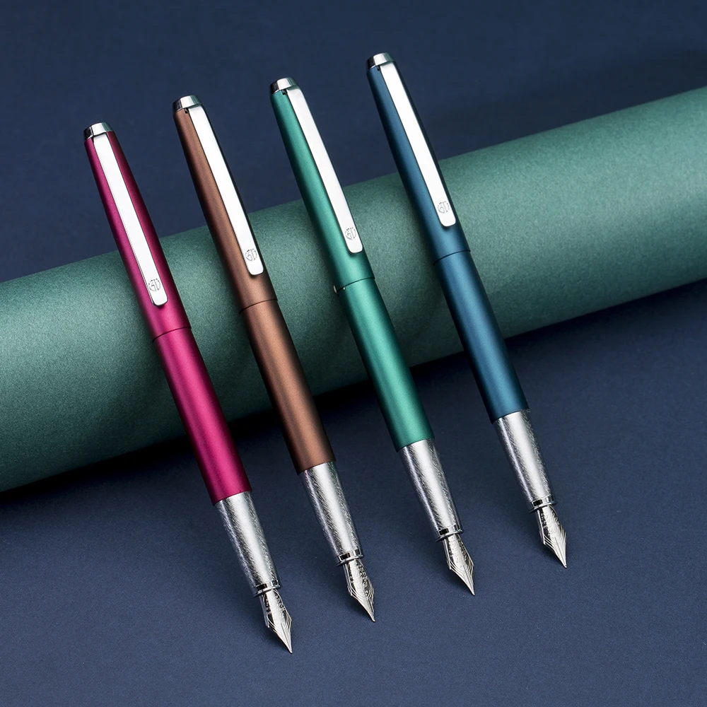 HongDian 525 Metal Fountain Pen Matte Barrel Iridium EF / Small Bent 0.4mm / 0.6mm Ink Pen Office Business Writing Gift Ink Pen