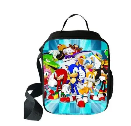 Мультяшная сумка для ланча с изображением героев из мультфильма Super Mario Bros Sonic Boom Hedgehogs, сумка для пикника и путешествий, сумка для хранения еды, Детская сумка для мальчиков и девочек, сумка-мессенджер - Цвет: picture color