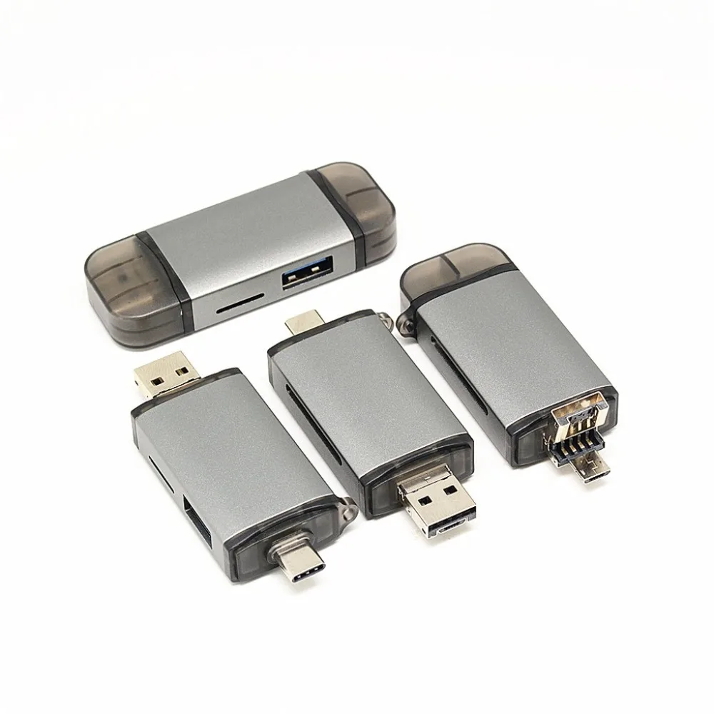 Все в одном USB считыватель карт памяти Адаптер для SD TF type-C Micro-USB тонкий и портативный дизайн Широкая совместимость