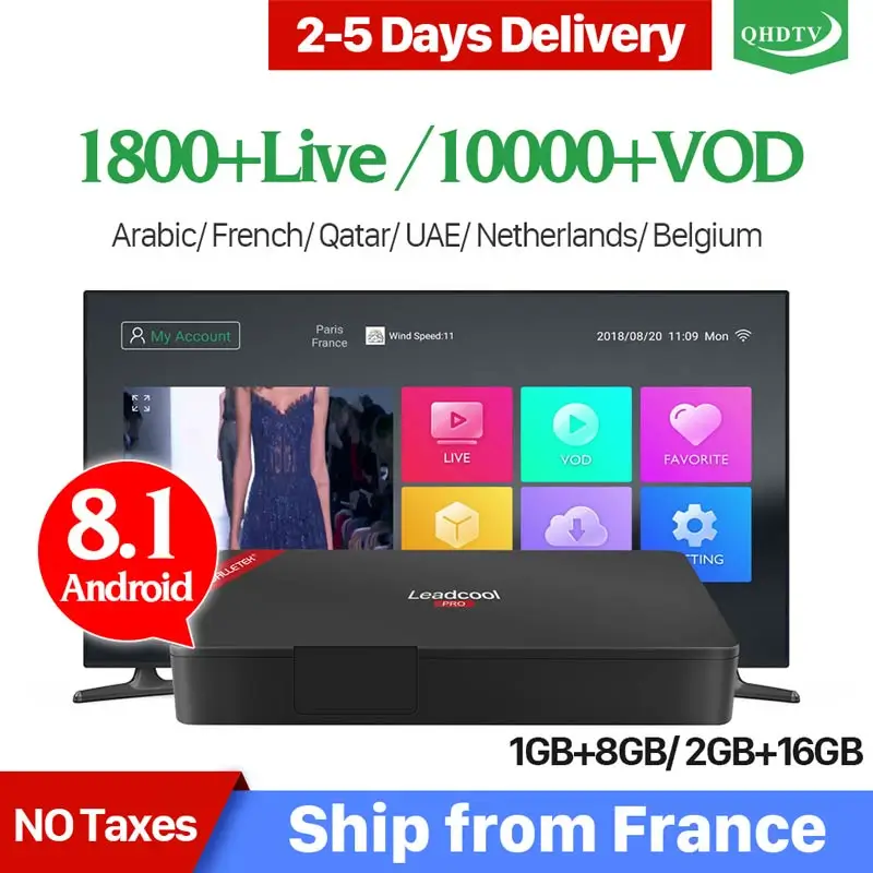 

Leadcool Pro IPTV Arabic Italy Spain Android Box IPTV Subscription QHDTV Code 10000+VOD Global Live Germany UAE IPTV France box