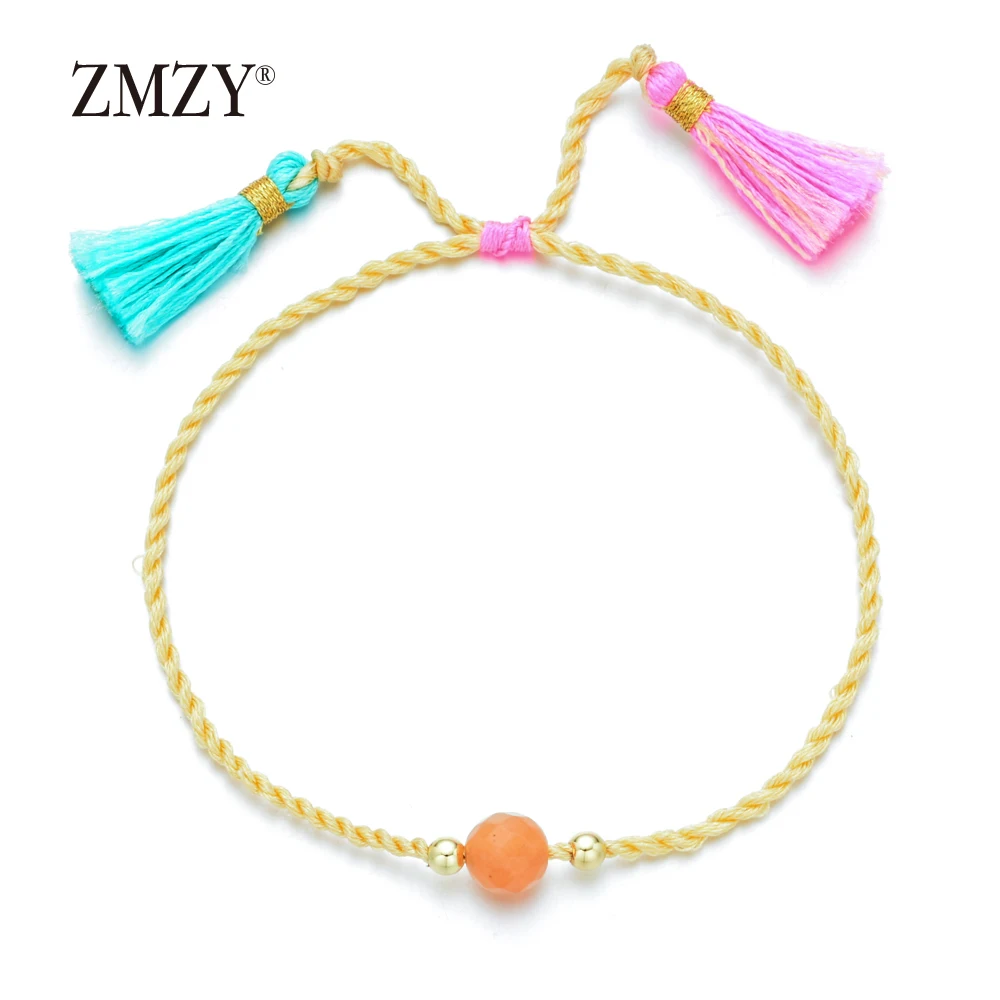 ZMZY 12 шт./компл. смешанный красивый браслет с камнями Радужный цвет Ювелирная оплетка пряди ниточный браслет ручной работы подарок оптом
