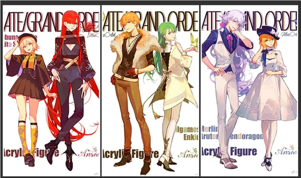 FGO Fate/Grand Order Gilgamesh Saber Merlin акриловый стенд с 2 боковыми предварительно настольными