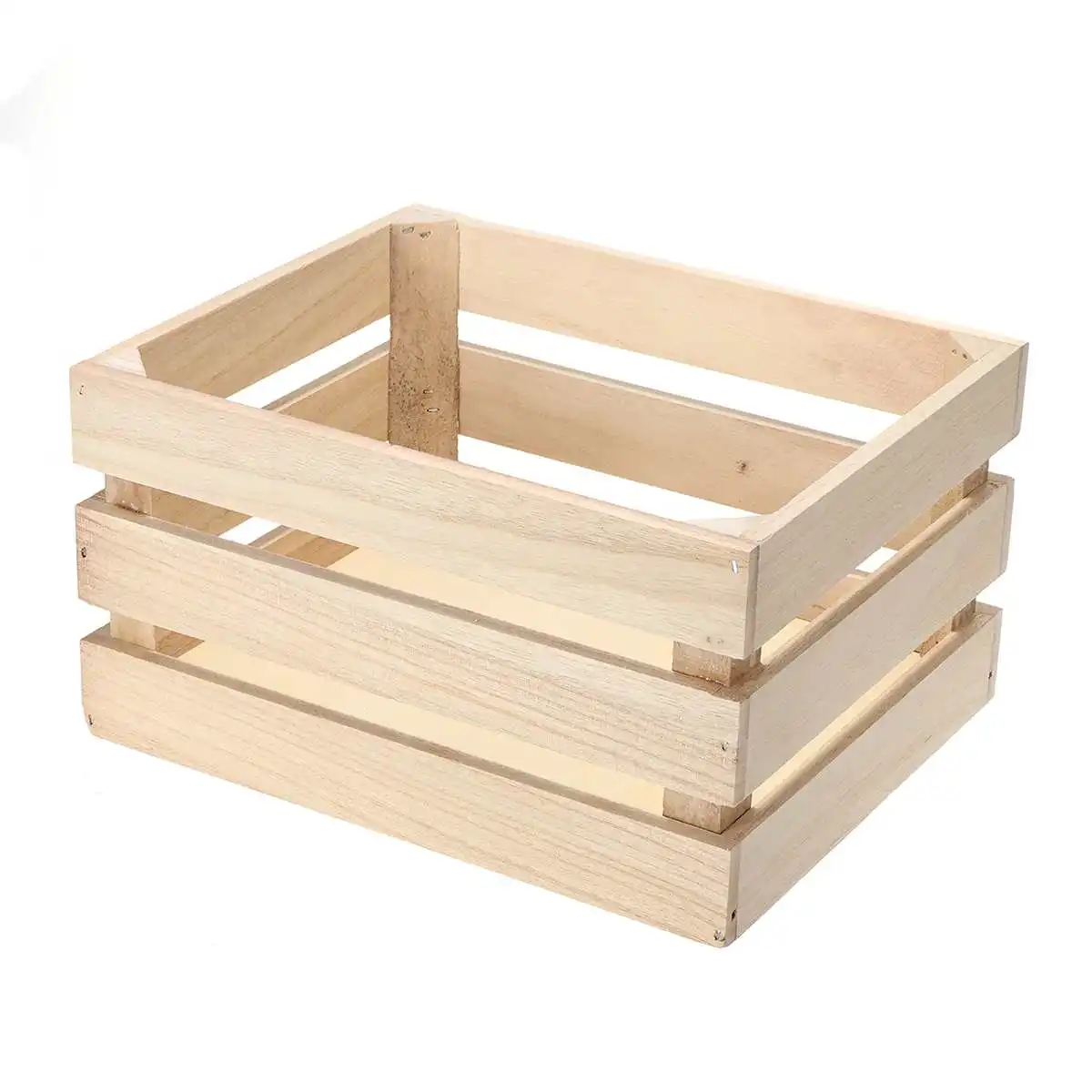 Wood Деревянный ящик для хранения Batten утолщаются фрукты украшенная коробка ящик для посуды Косметика Органайзер коробка для хранения для дома посадки 8 цветов - Цвет: Wood