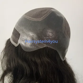

New hair system wigs for cancer patients with fine mono on top and lace front with poly on back and sides