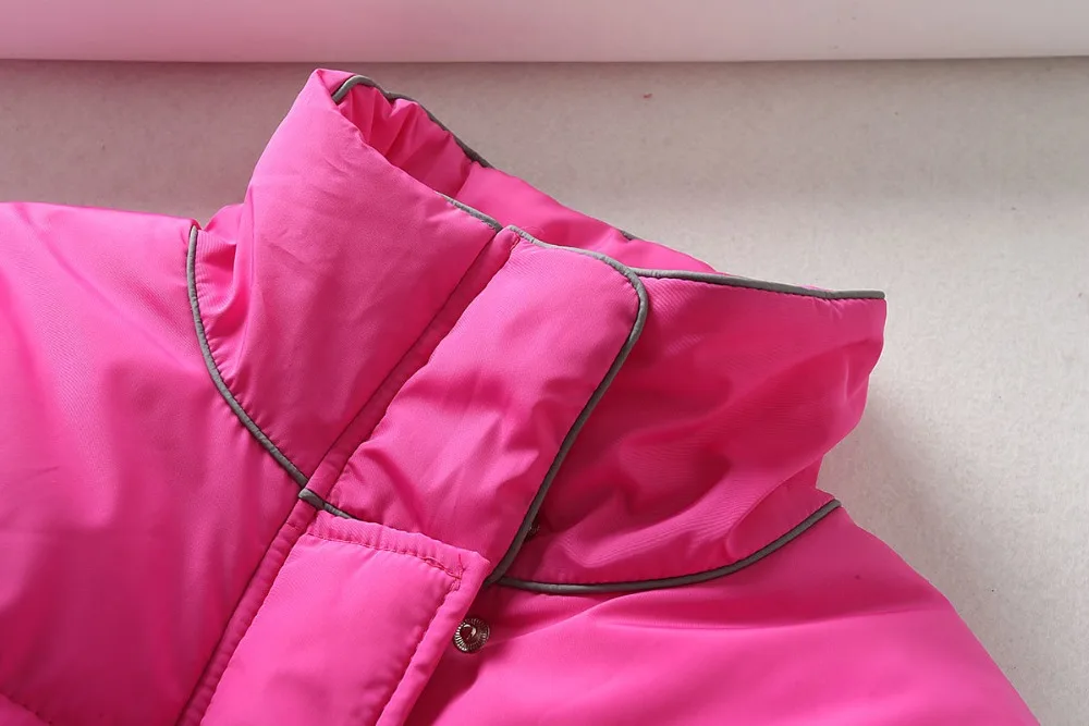 Светоотражающие полосы сплошной цвет свободные длинные SleeveZipper короткие женские куртки шнурок талии воротник женский пальто теплый топ