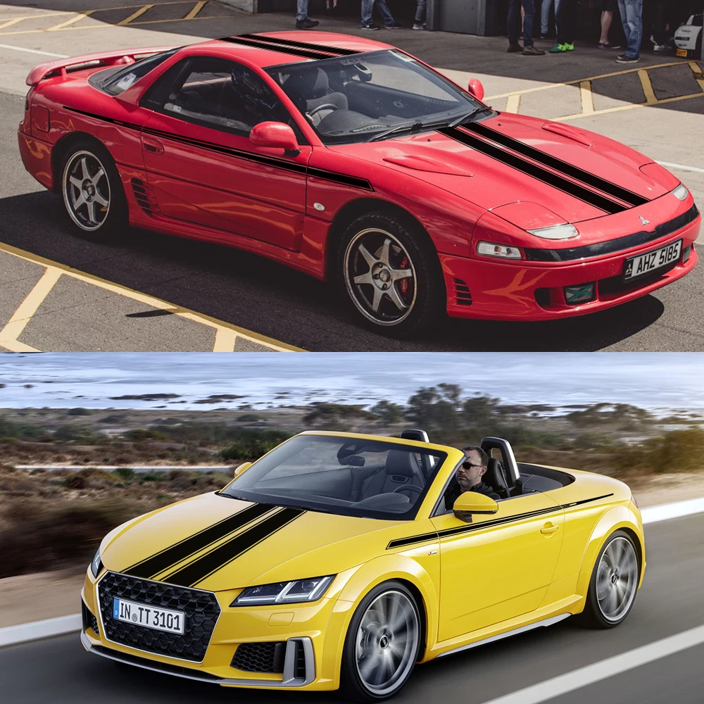 2 шт. автомобильные наклейки на крышку капота и боковые для Audi BMW Volkswagen Golf Ford Lada Lexus
