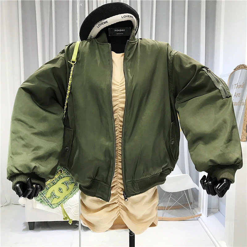 Женская куртка-бомбер Twotwinstyle, флисовая одежда с обеих сторон, с круглым вырезом, на молнии, свободные зимние пальто и куртки для женщин