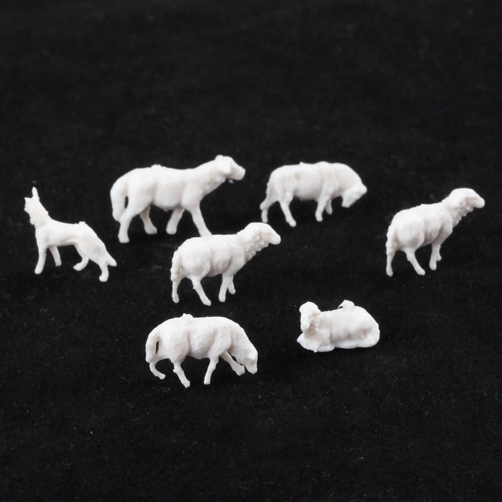 1:87 Model Sheep 10mm UnPainted Farm Animals Sheep HO Scale Model For Train Doll House Room Box House 30Pcs miniature figurines,miniature ornament,miniature duck figurines