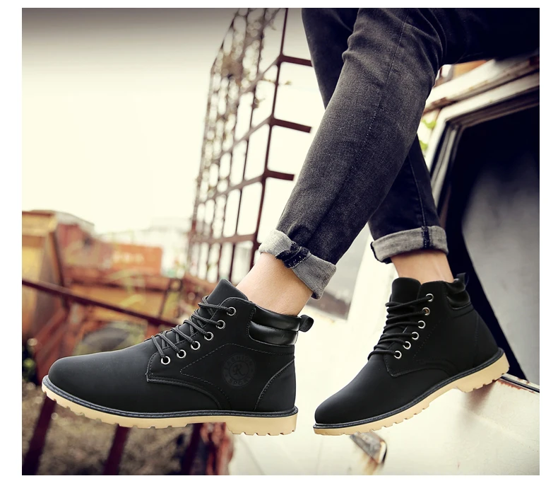 Обувь с высоким берцем; повседневные сапоги martin; сезон осень-зима bota coturnos masculino прогулочная обувь для мужчин, Zapatos de hombre para caminar