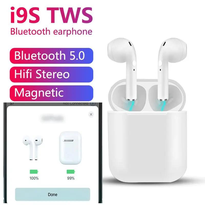 Original i9s Air Tws Pro Game Headphone Wireless Bluetooth 5.0 Earphone Mini Earbuds With Mic Charging Box Sport Headset inpods