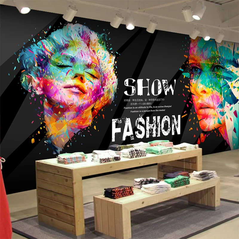 Hand painted watercolor wallpaper personalized graffiti 3D cosmetics TV background wall mural fashion beauty salon | Обустройство