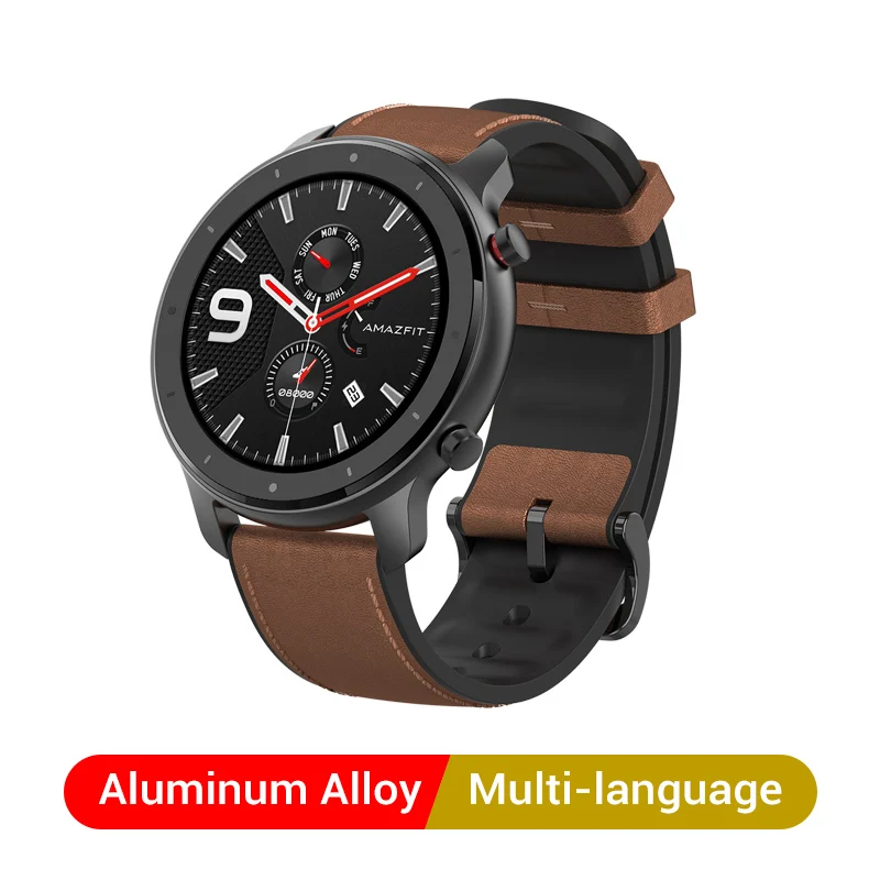 Из России- Amazfit GTR 47 мм gps Смарт-часы Мужские 5ATM водонепроницаемые Смарт-часы 24 дня батарея AMOLED экран 12 спортивных режимов- Используйте промо-код GTRRU10 - Цвет: Aluminum Alloy Case
