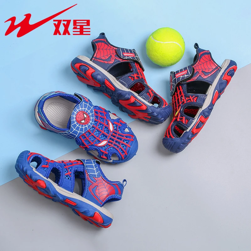 

Double Star 2020 Spiderman Summer Kids Sandals Casual Non-slip Closed Toe Toddler Boys Baby Boy Shoes Beach Sandals