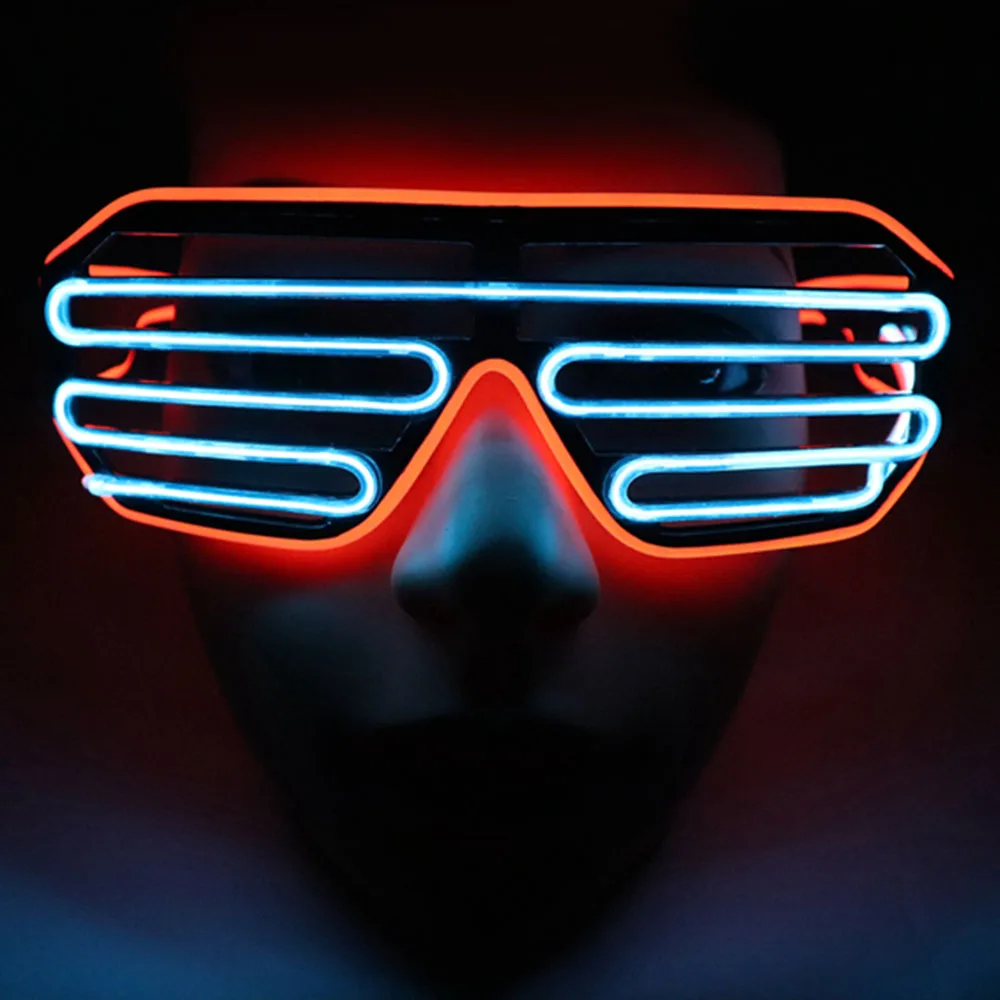 Неоновые вечерние очки EL Wire неоновые светодиодные очки бокалы с подсветкой Rave костюм вечерние диджей солнцезащитные очки декор для вечеринки в честь Дня Рождения