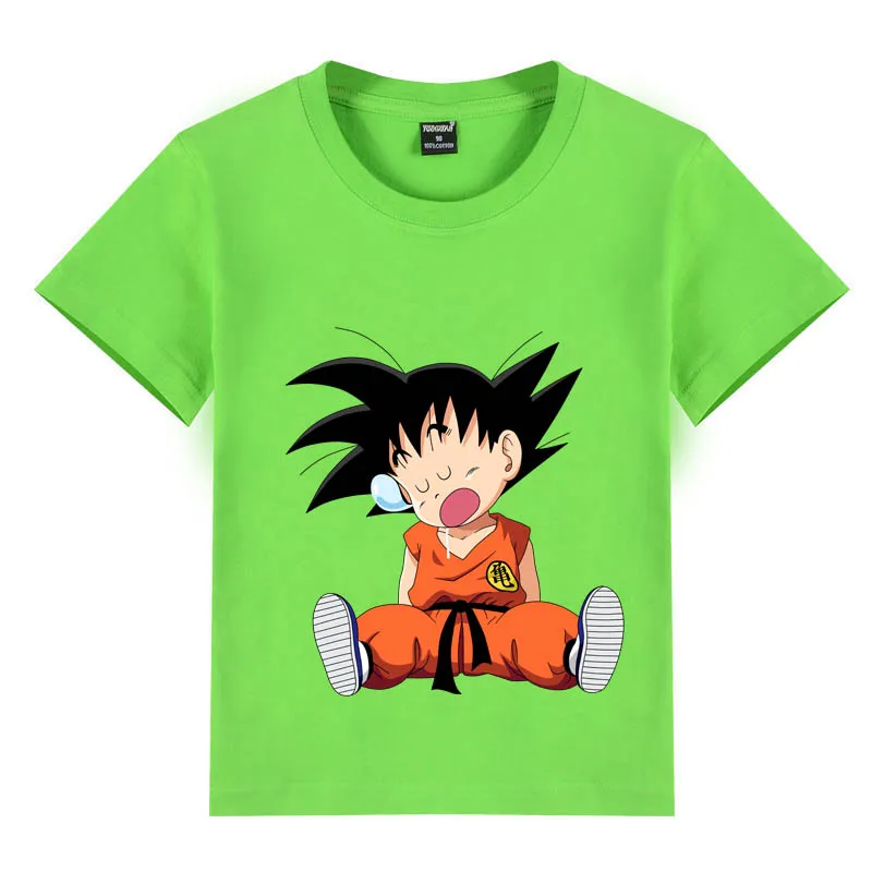 Новое поступление, детские белые футболки из хлопка goku для мальчиков и девочек 4, 6, 8, 10, 12 лет