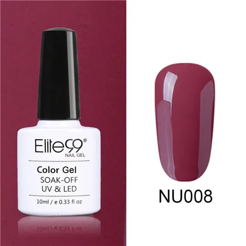 NU008 Elite99 Гель-лак для маникюра Полупостоянный Vernis верхнее покрытие УФ светодиодный 10 мл гель покрытые лаком ногти искусство Блестящий УФ лак для ногтей с блестками лак - Цвет: NU008