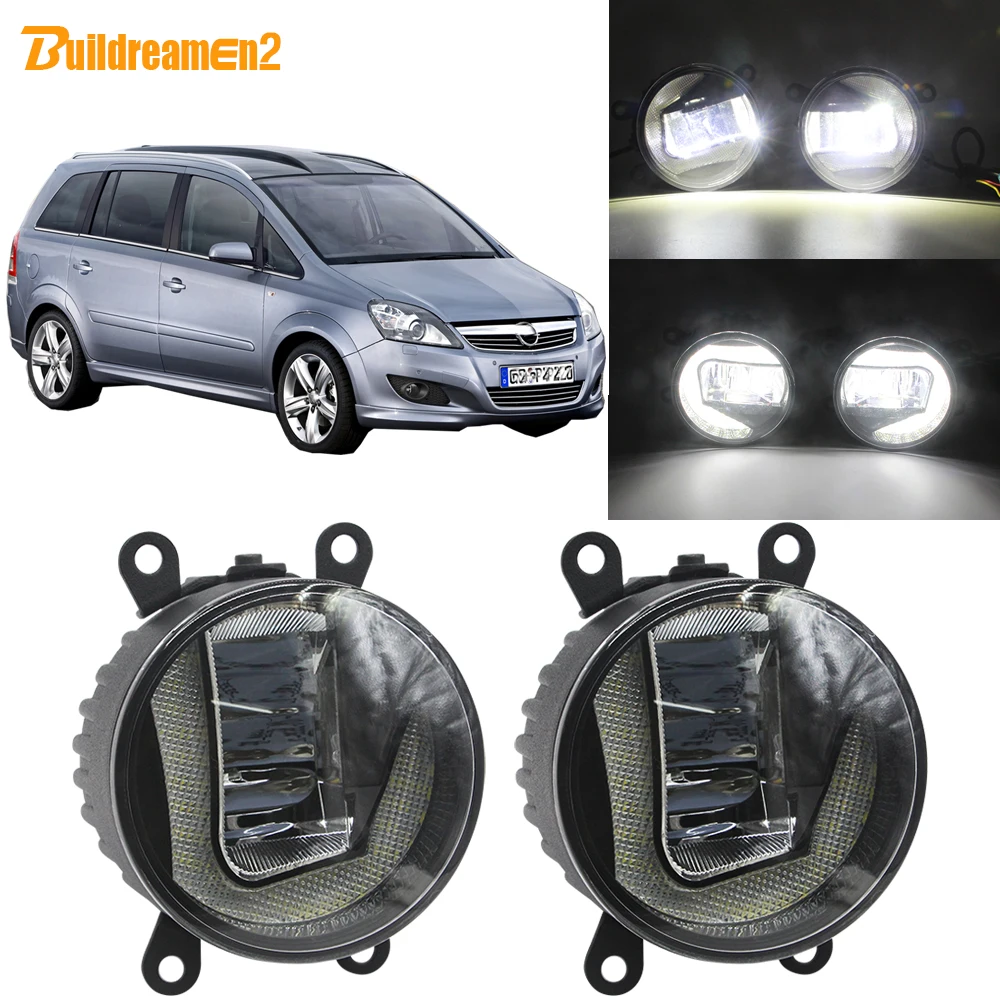 Buildreamen2 For Opel Zafira B MPV A05 2005-2011 Car Styling LED Lamp Fog Light + Daytime Running DRL 12V Accessories | Автомобили и