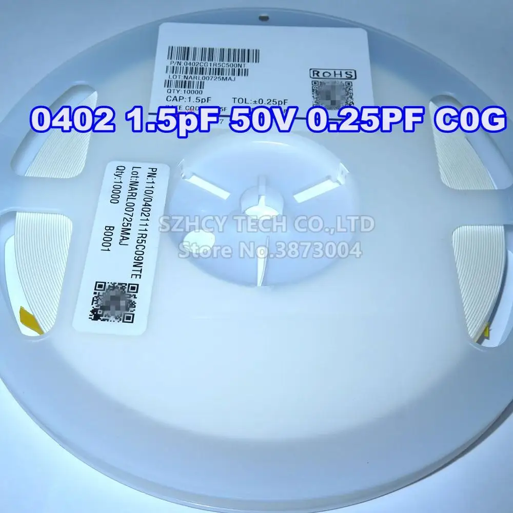 

10000Pcs 0402 1.5pF 50V 0.25PF C0G 0402CG1R5C500NT New and origianl