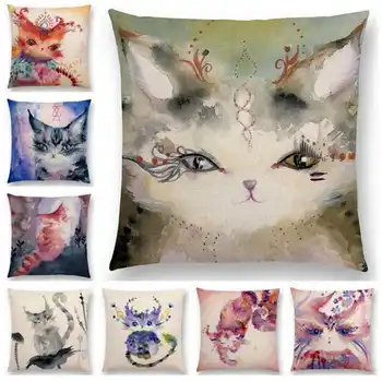 

Cute Cartoon Fox Pattern Cotton Linen Room Decor Throw Pillow Case Cotton Linen Cushion Case