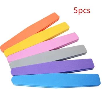 

5pcs/lot Double Side Nail Files Buffer 100/180 Trimmer Buffer Lime A Nail Art Tools Washable Buffing Sanding File Sponge