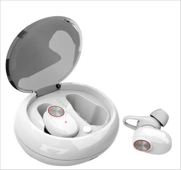 V5 TWS Мини Bluetooth наушники с V5.0 EDR стерео звук беспроводной микрофон Спорт потонепроницаемая гарнитура громкой связи+ зарядная коробка - Цвет: Белый