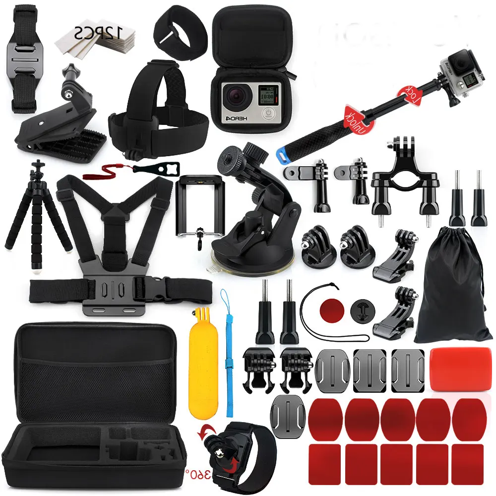 Gopro Аксессуары Набор для go pro hero 7 6 5 4 3 комплект 3 способ селфи палка Eken h8r/для xiaomi yi EVA чехол
