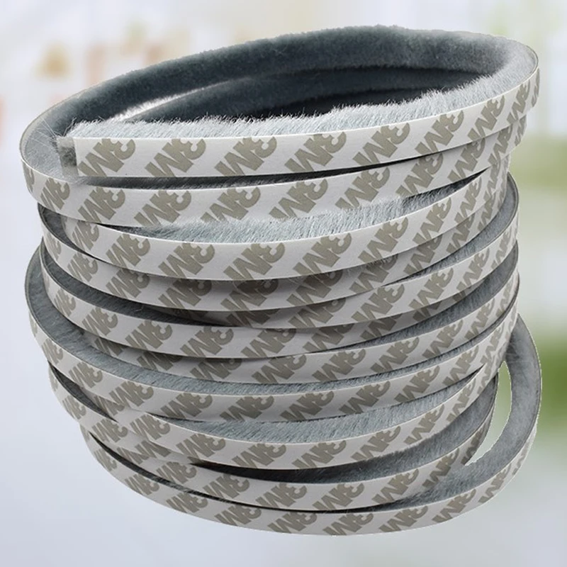 

10M Self Adhesive Silicone Bottom Door Window Tape Rubber Sealing Strip Weatherstriping Sound Insulation Sliding Door Seal Strip