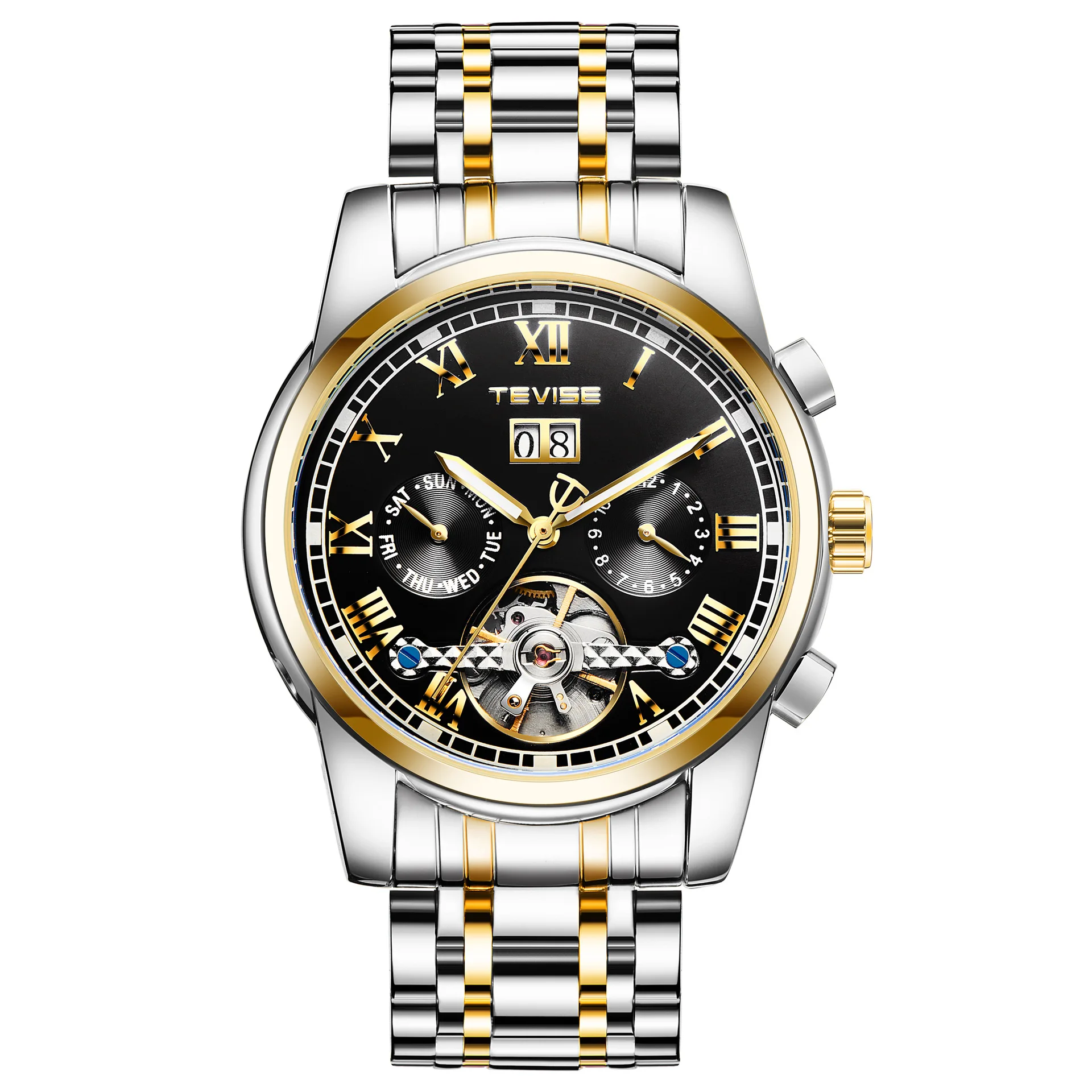 

TEVISE/Twiss 9005 Big Fly Table Tourbillon Multi-functional Calendar Fully Automatic Machinery Waterproof MEN'S Table
