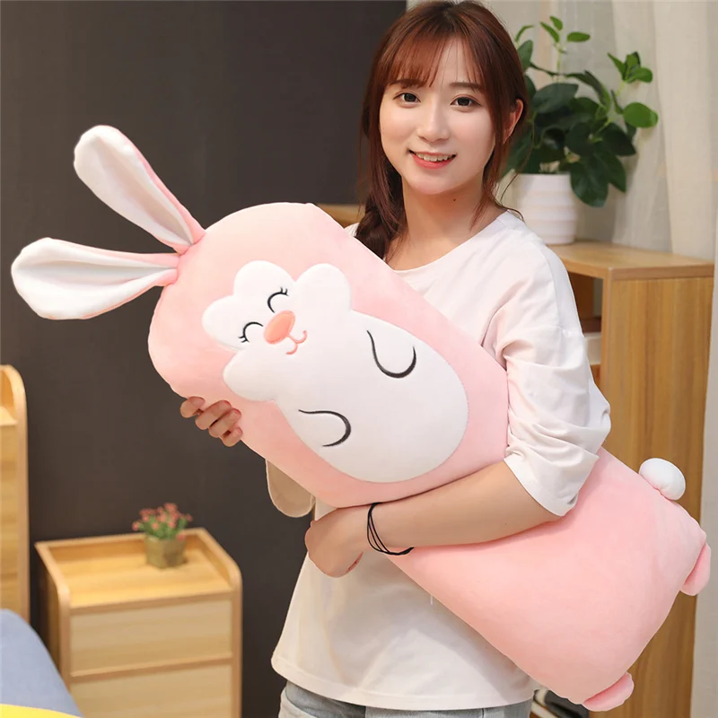 Kawaii животные плюшевая подушка мультфильм Длинные животные игрушка собака корги кролик Шиба ину плюшевые спящие подушки