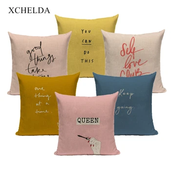 

Pink Pillow Cover Decorative Case Cushion Cover 45*45 40*40 Slogan for Girl Throw Pillowcase Linen Home Decor Sofa Bed