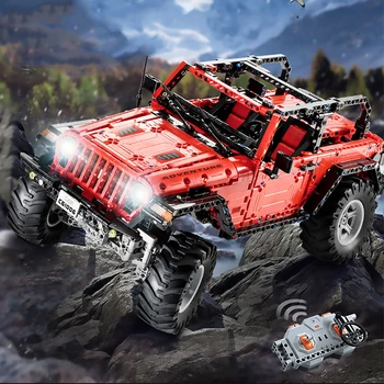 

RC Block Toy Remote RC Car Adventurer Double-Door Vehicle Off-Road Car Wireless Remote Control LED Light Design Toys