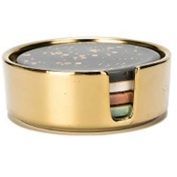 

Table Placemat Coffee Cup Pad Coasters Ceramic Round Cork Coaster Mat Heat Resistant Pads Modern Simple Art Desk Decoration 4Pcs