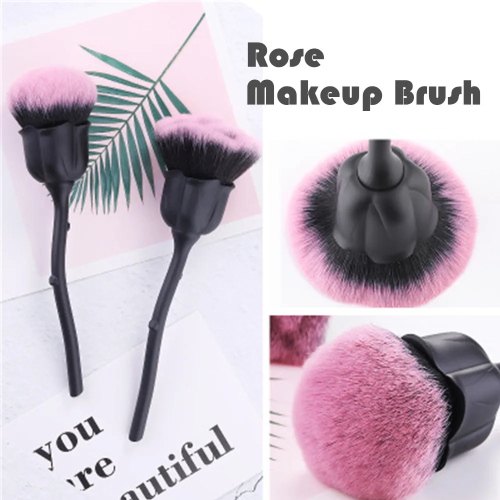 

Rose Makeup Brush Women Cosmetic Foundation Brush Creative Style Beauty Makeup Tools Face Beauty Powder Sythetic Cosmetic Tool