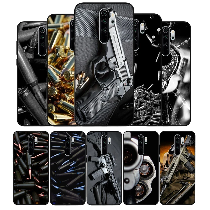 Gun and bullet black Silicone Phone Case For Redmi note 9 8 7 Pro S 8T 7A Cover | Мобильные телефоны и аксессуары