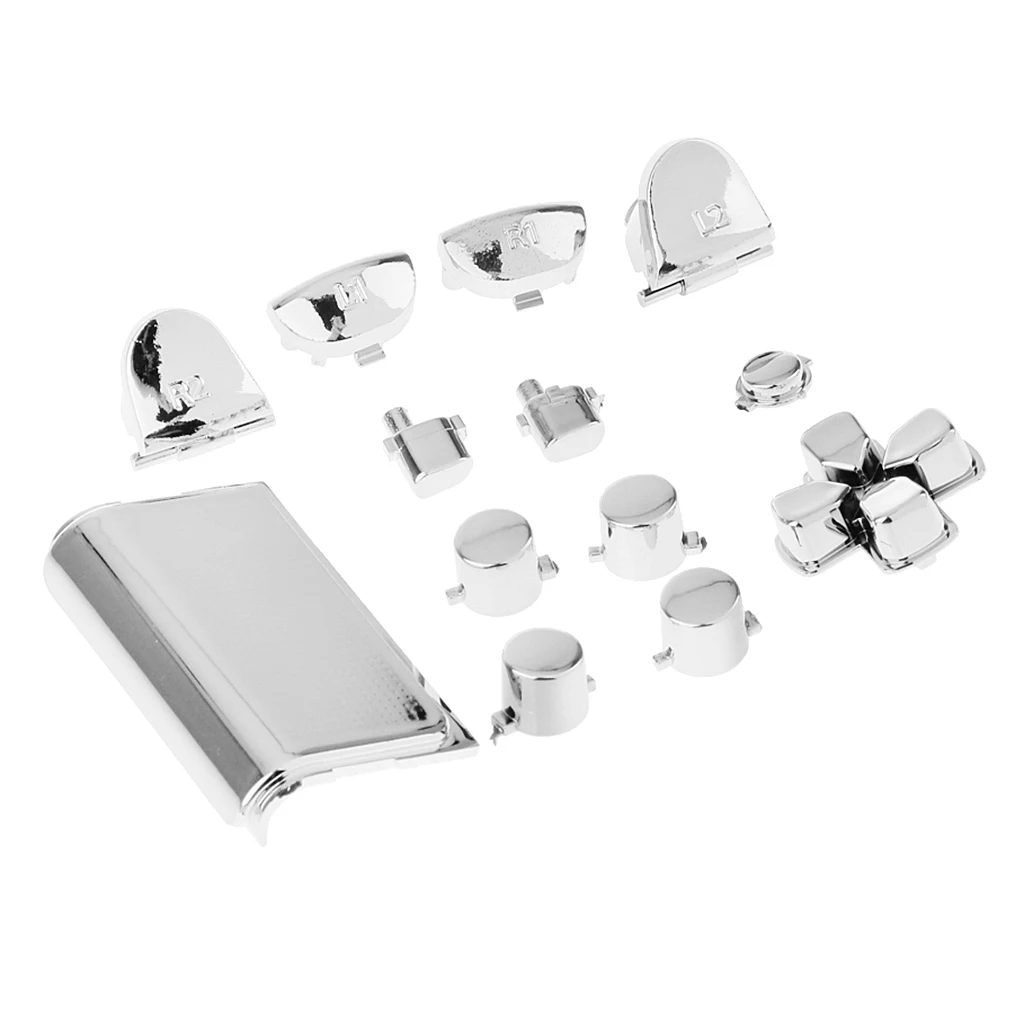 Replacement Chrome Plating Buttons and Touchpad for Sony PS4 Controller stylish facade better protection for game contoller