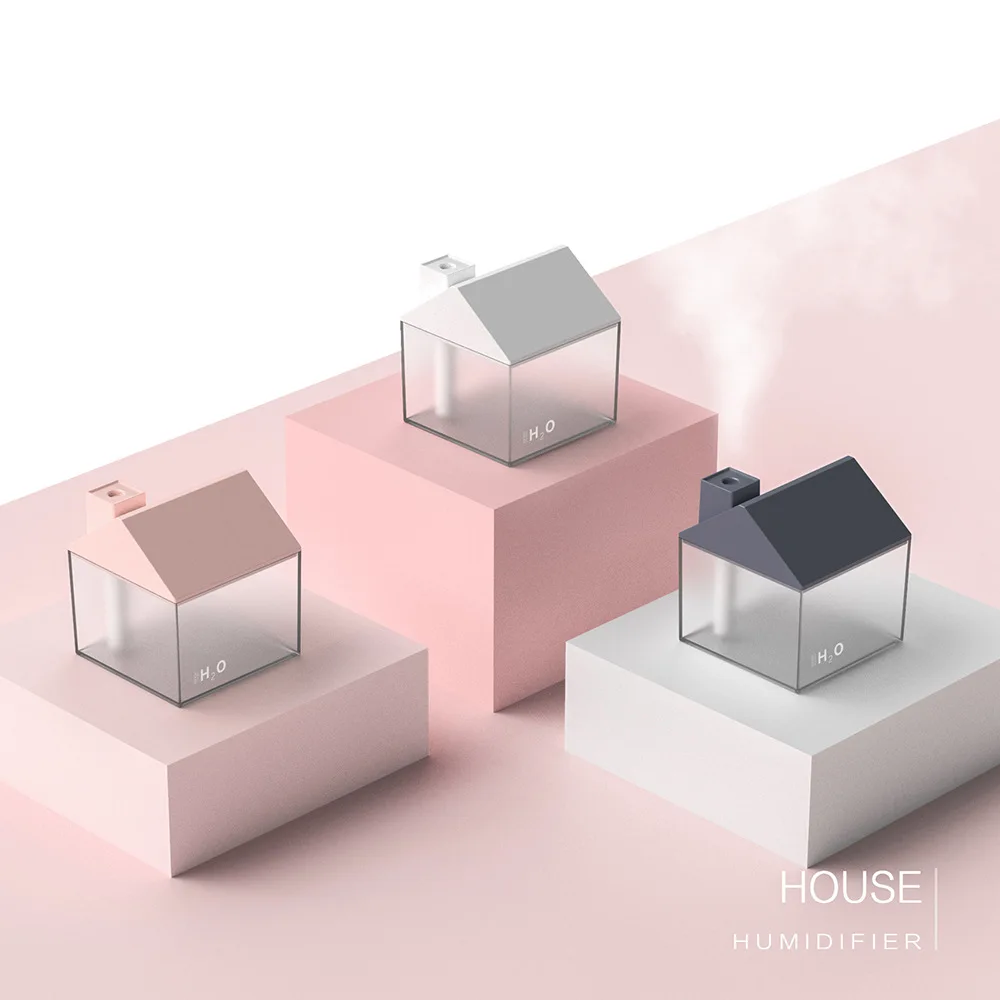 

2020 New Creative Three-in-One Small House Humidifier Battery Version Home Portable Office Desktop Mute Mini Night Light